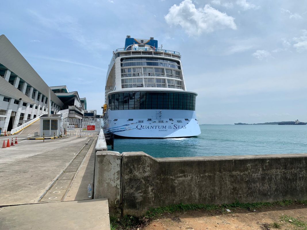 Covid-19 tests for passenger on a Royal Caribbean cruise in Singapore