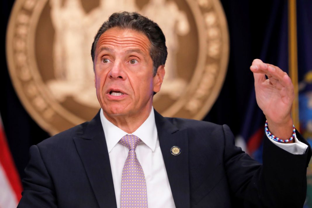 New York Gov. Andrew Cuomo holds a press briefing on Covid pandemic