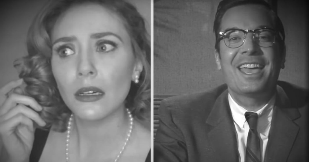 Watch Jimmy Fallon and Elizabeth Olsen's FallonVision Skit