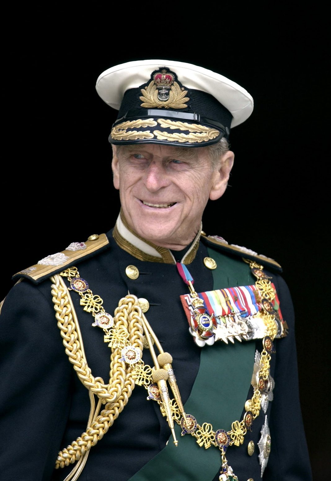 LONDON, UNITED KINGDOM - JUNE 4: Prince Philip in naval uniform with medals in St Paul's Cathedral on the day of the Golden Jubilee Service - the 50th anniversary of the reign of the monarch.  (Photo by Tim Graham Photo Library via Getty Images)