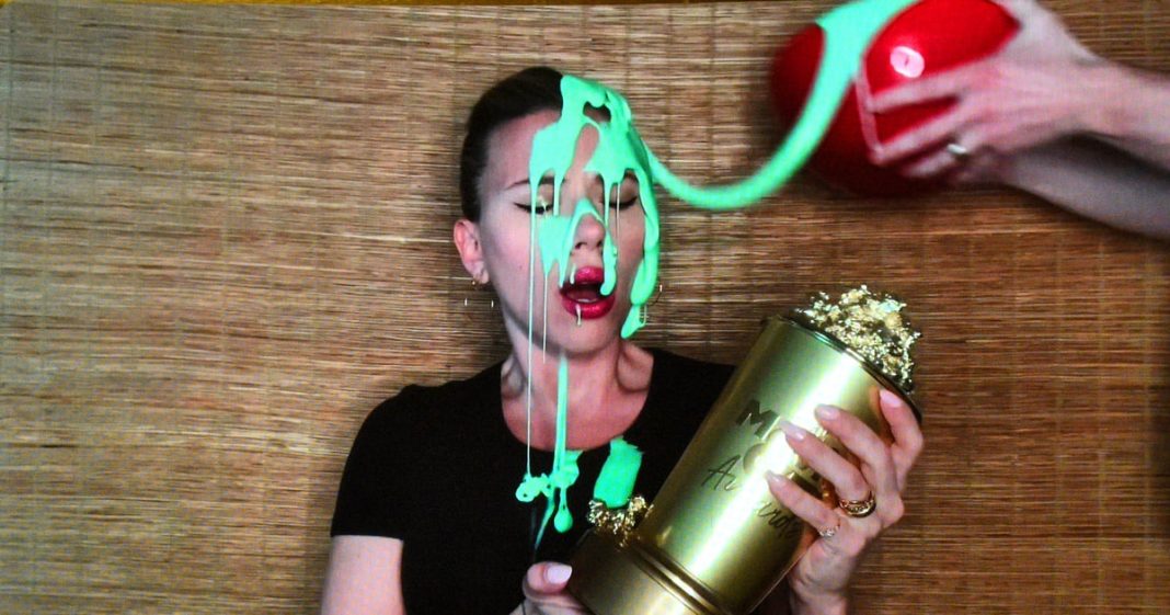 Scarlett Johansson Gets Slimed by Colin Jost at MTV Awards