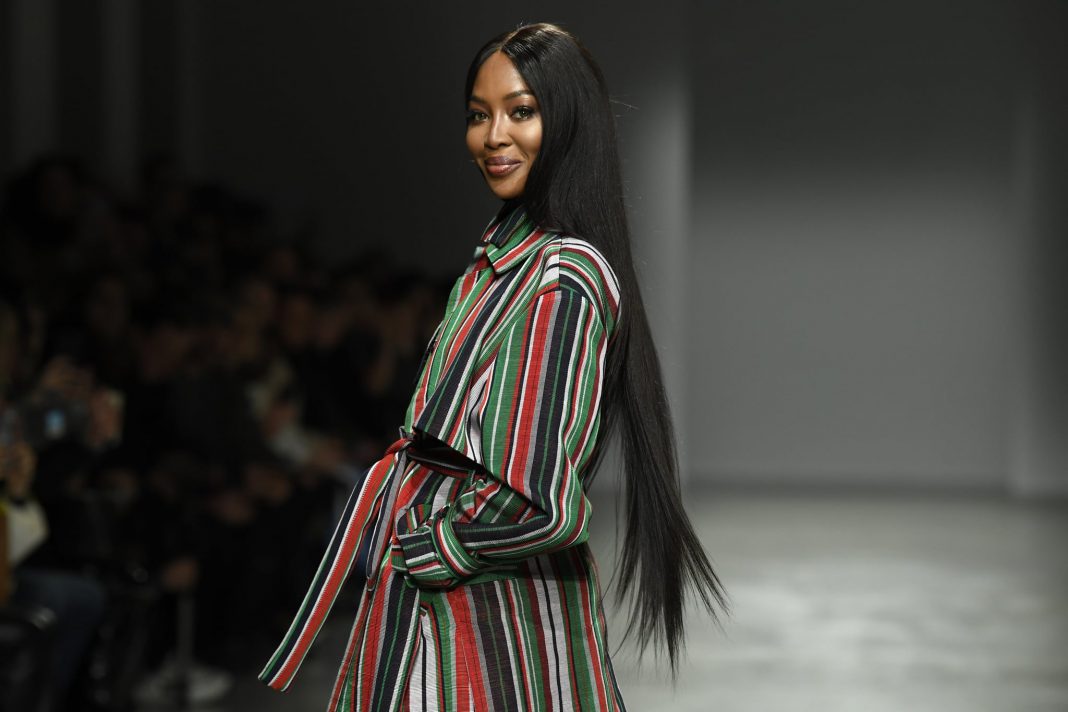 PARIS, FRANCE - FEBRUARY 24: (EDITORIAL USE ONLY) Naomi Campbell walks the runway during the Kenneth Ize show as part of Paris Fashion Week Womenswear Fall / Winter 2020/2021 on February 24, 2020 in Paris, France.  (Photo by Kristy Sparow / Getty Images)